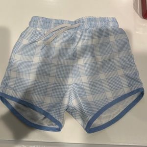 Minnow boys swim trunks. Boardie. White and blue